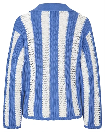 Stine Goya - Knit Collar Cardigan - Baseball Stripes
